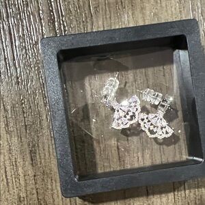 Elegant Silver Crystal Earrings